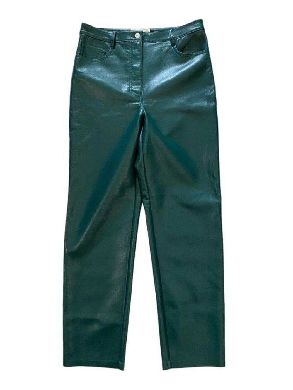 NWT Aritzia Wilfred The Melina Vegan Leather Pant in Adventurine Green
